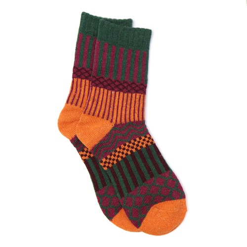 Green & Orange Multi Knit Socks by Peace of Mind